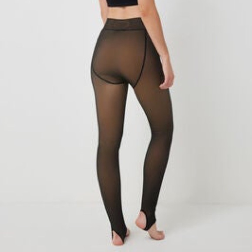 Ardene Fleece Lined translucent leggins Black, one size